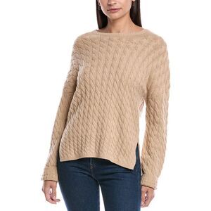 Theory Womens Karina Cable Wool & Cashmere-Blend Sweater, Beige